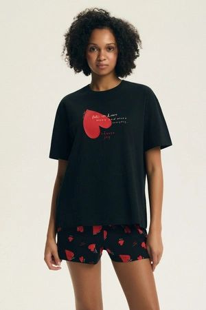 Piżama damska bawełniana Henderson Elain czarna 44497