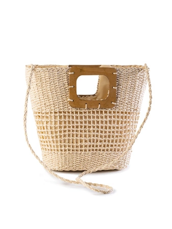 Feba Woven Basket Beach Bag Light Beige F87/33