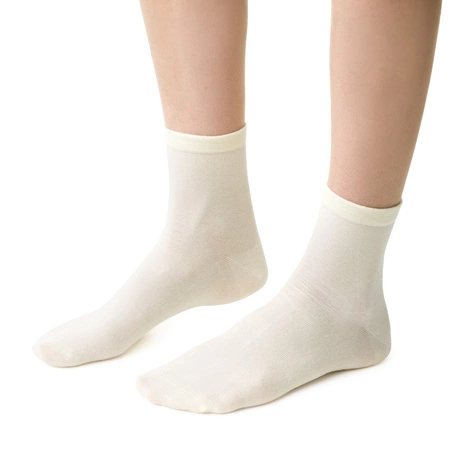Steven Damensocken aus Merinowolle, Creme 130