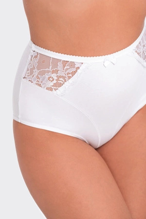 Hoher Damenslip mit Babell-Spitze weiß BBL054