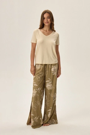 Women&#39;s viscose pyjamas Fleur olive Henderson 41873