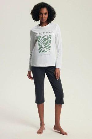 Damen-Baumwollpyjama Henderson Graphit 43686