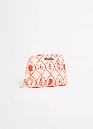 Seafolly Marbella Cream and Red Cosmetic Bag 72145