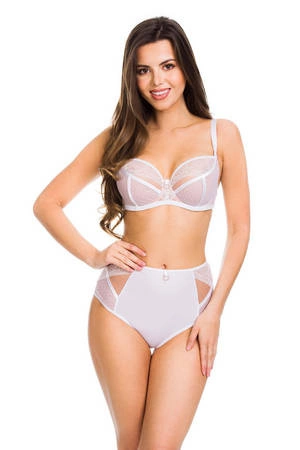 Women's high briefs Mediolano Dots 19057 white