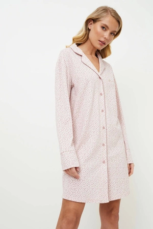 Lara light pink button-up nightgown Aruelle