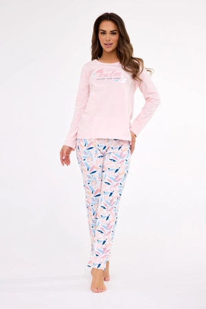 Calm Cornette Damen Baumwollpyjama rosa 655/449