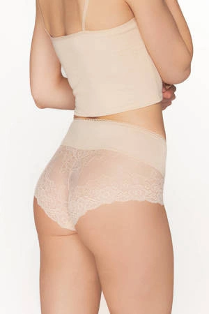 High women's panties with lace Babell beige BBL157