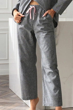 Women's flannel sleep pants L&L 2534 gray