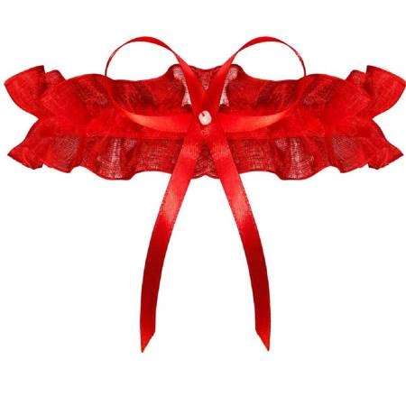 Garter with lace Odessa Julimex red PW-02