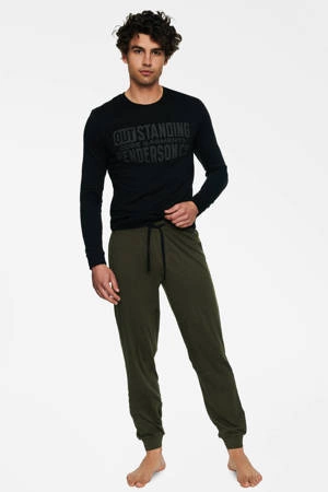 Herren-Baumwollpyjama Henderson Badge schwarz 40040