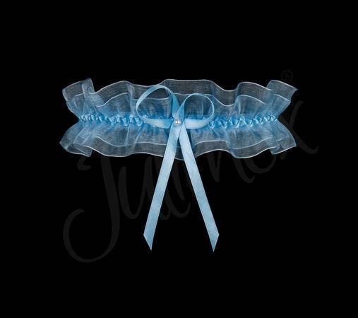 Strumpfband mit Tüll Julimex Monaco blau PW-03