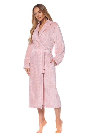 L&amp;L Athena langer Damenbademantel, puderrosa 2118