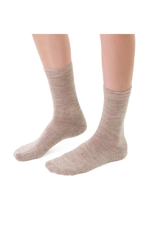 Damen-Socken aus Halbfrottee aus Merinowolle Steven, Beige 130