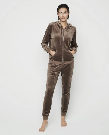 Selmark women's velvet tracksuit brown P11553