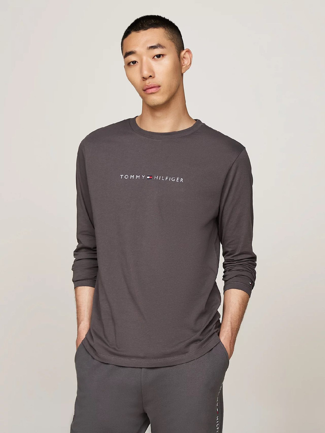 Longsleeve męski Tommy Hilfiger szary UM0UM03345