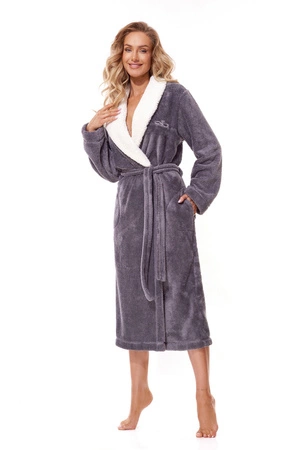 Women's long bathrobe Duo L&L anthracite 2314