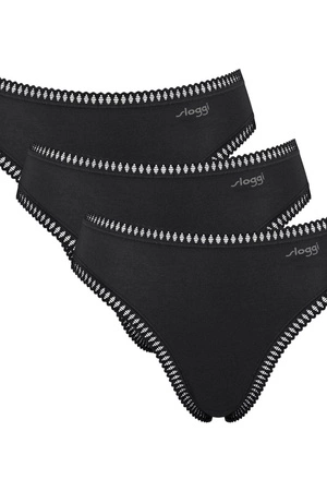 Sloggi Go Crush High Leg C3P 3er-Pack schwarze Damen-Höschen