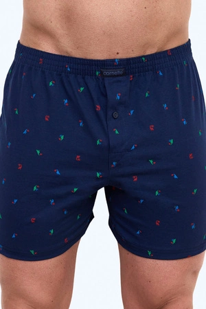 Men&#39;s loose cotton Comfort Cornette boxer shorts navy blue 002/314