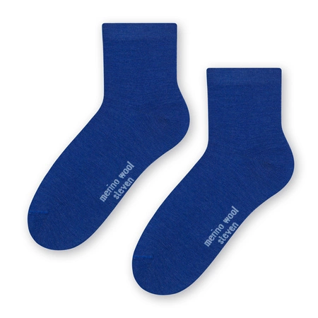 Steven Damensocken aus Merinowolle, Blau 130