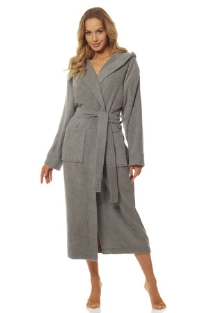 Women's terry cotton bathrobe L&L 2102 graphite