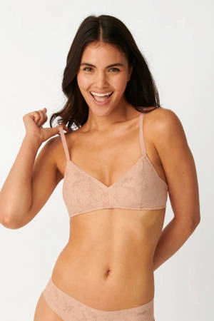 Biustonosz top Sloggi zero lace 2.0 bralette beżowy