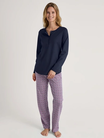 Calida women&#39;s cotton pajamas navy blue 47256