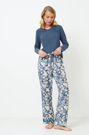 Damenpyjama Fleurblau/Blume Aruelle