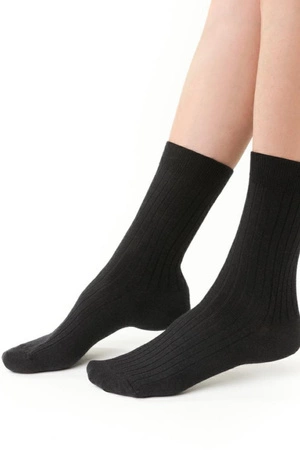 Women's pressure-free merino wool socks Steven, black