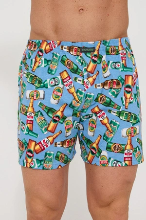 Bokserki męskie luźne bawełniane Cornette Classic niebieskie 001/189